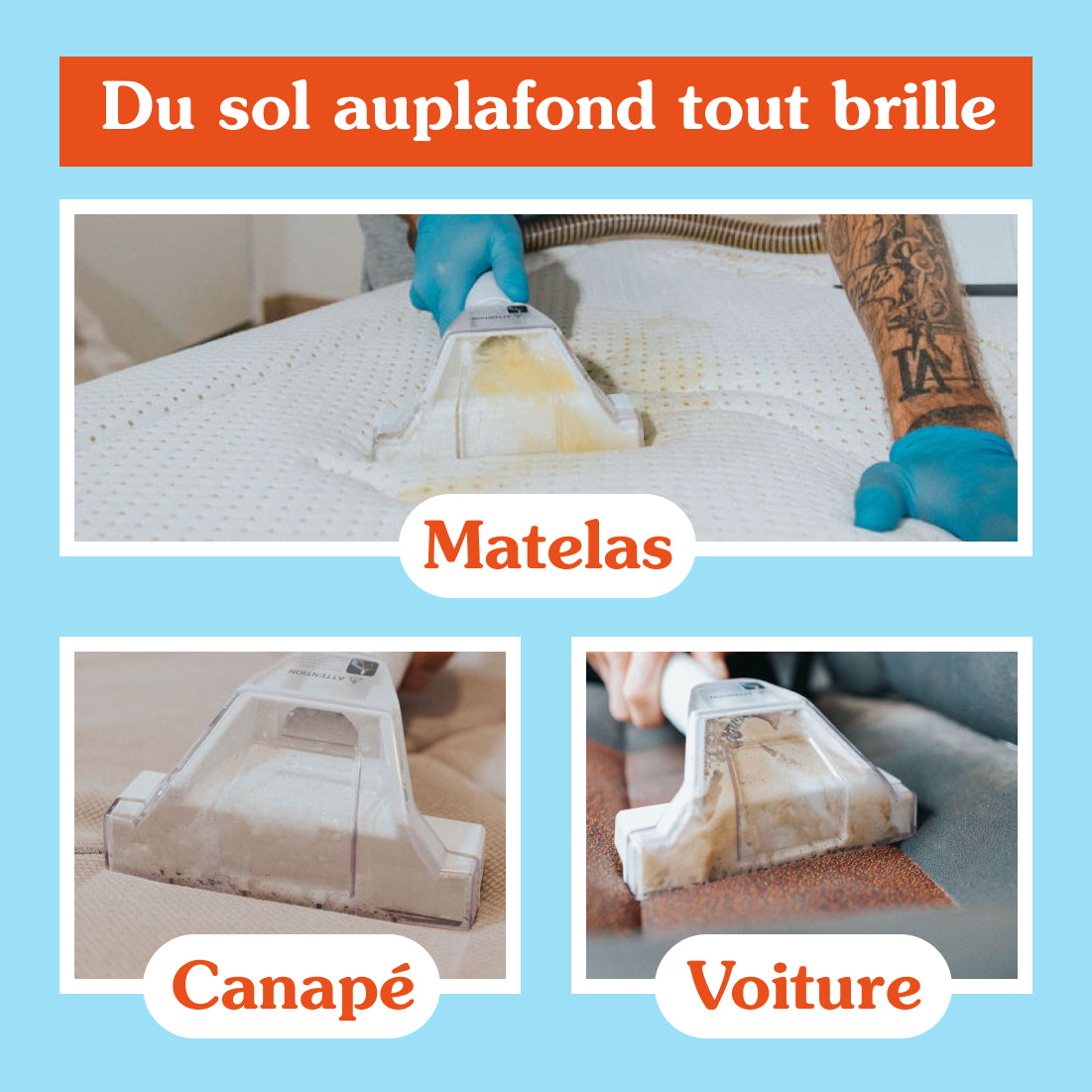 Shampouineuse DustGo + Détergent OFFERT