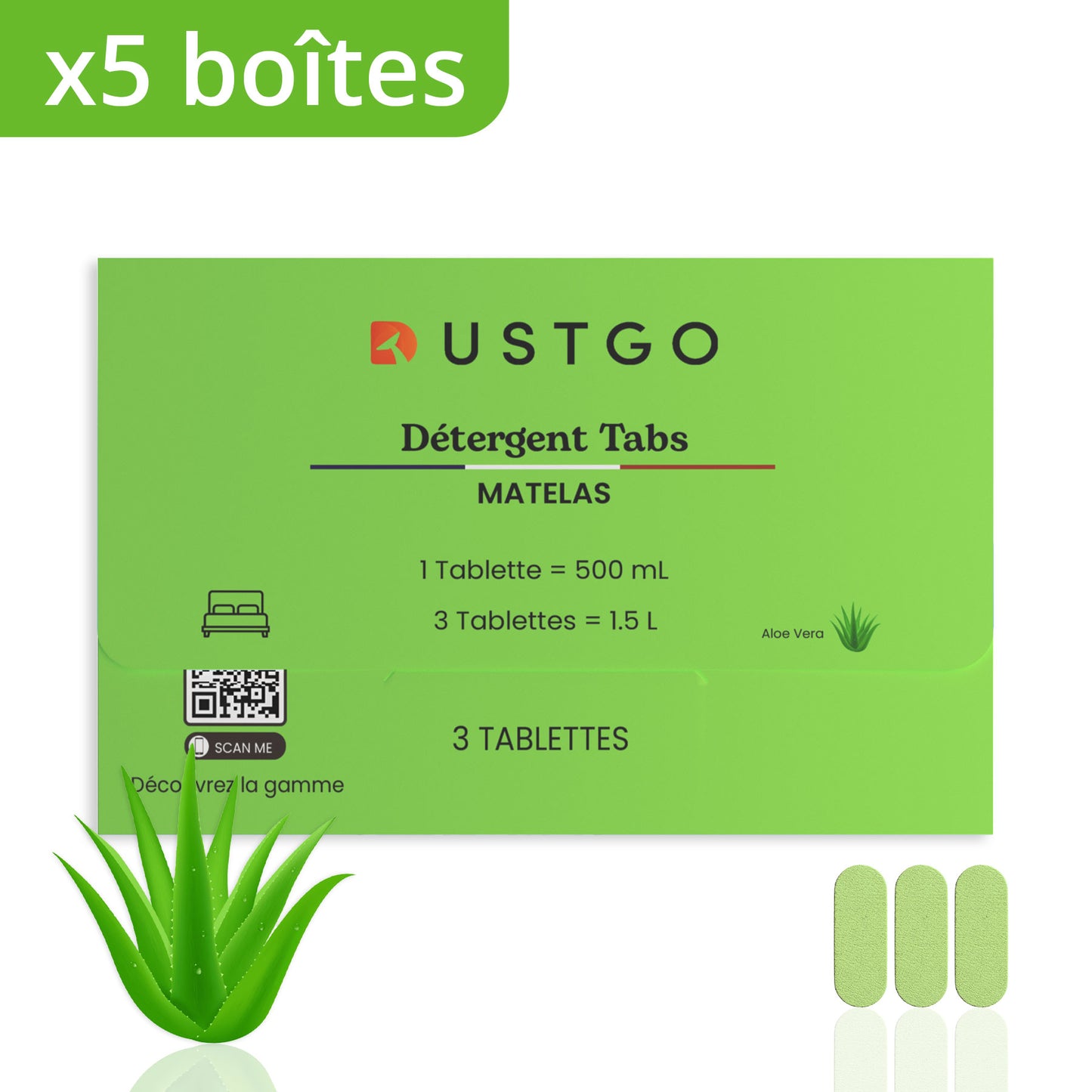 Pack de 5 boîtes de détergent (15 Pastilles)