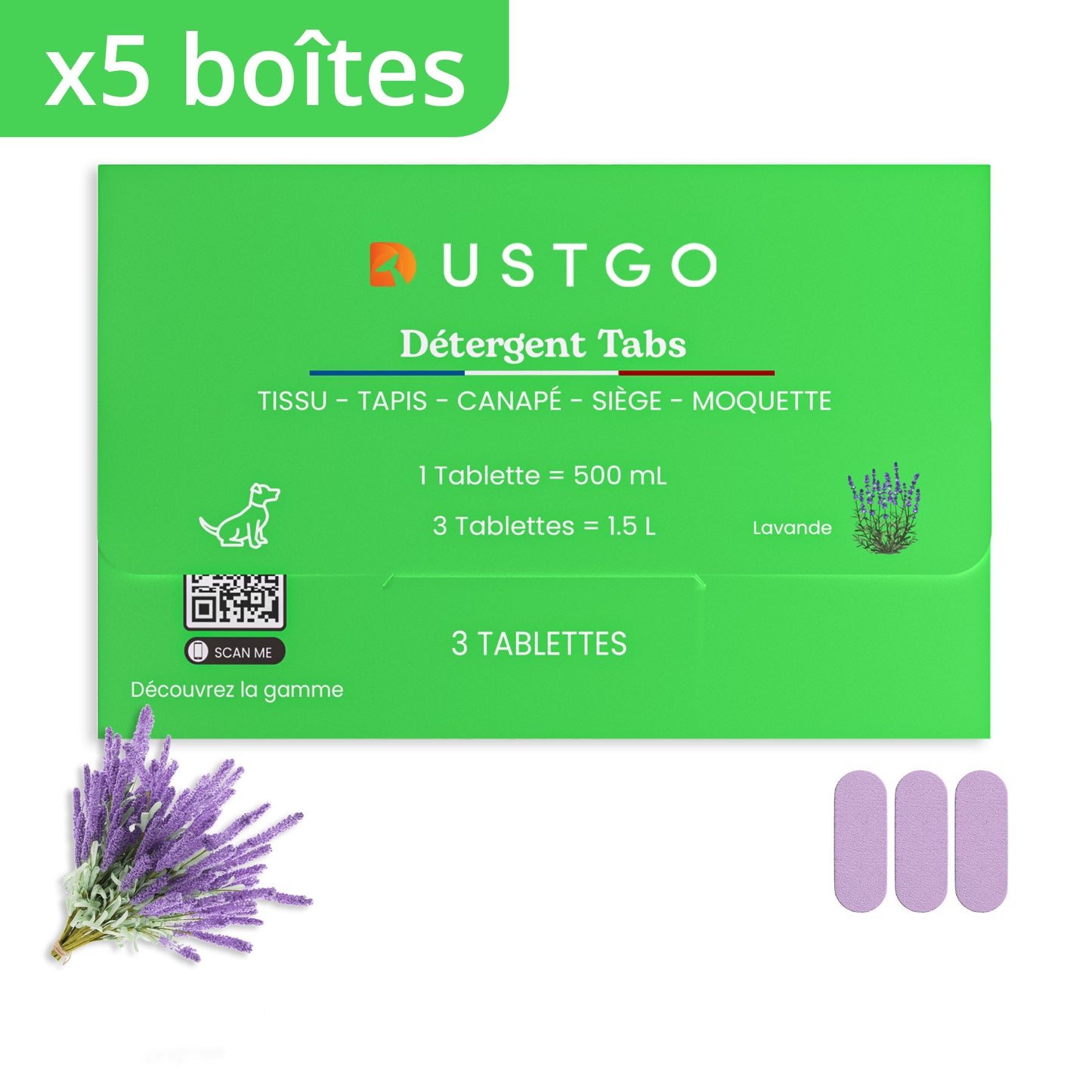 Pack de 5 boîtes de détergent (15 Pastilles)