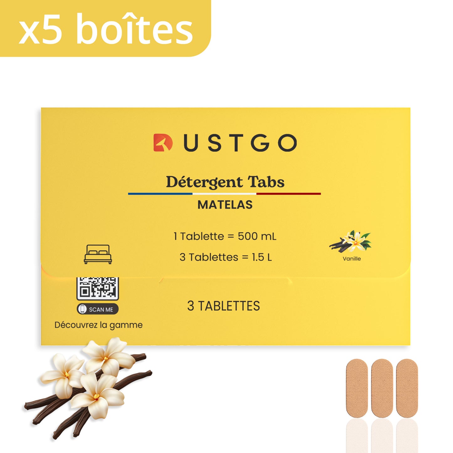 Pack de 5 boîtes de détergent (15 Pastilles)