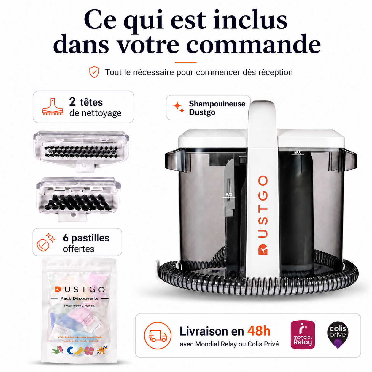 Shampouineuse Dustgo Ultra 2 + Détergents Offerts
