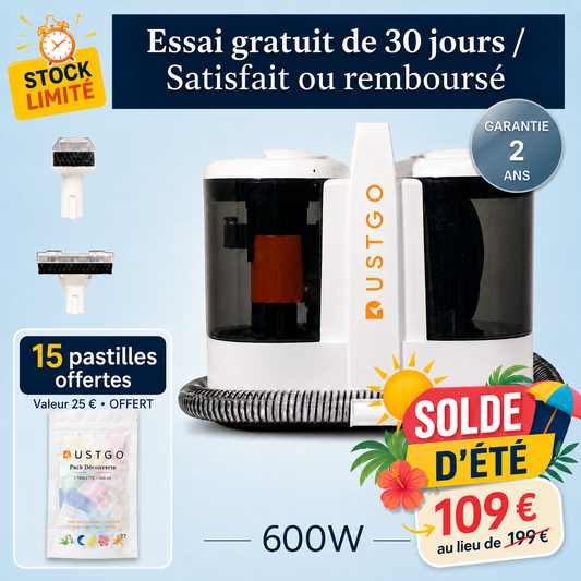 Shampouineuse Dustgo + Détergents Offerts