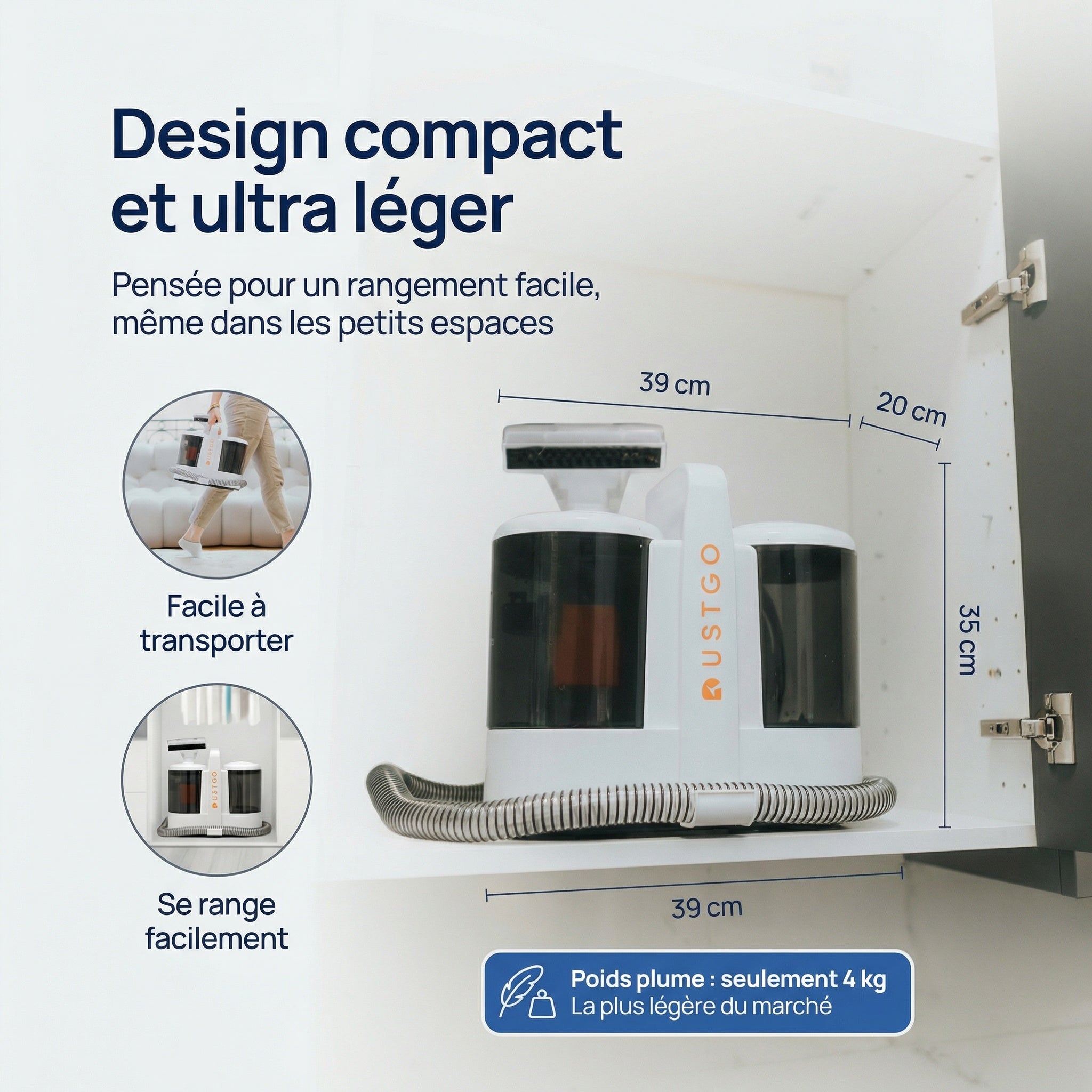 Shampouineuse Dustgo + Détergents Offerts