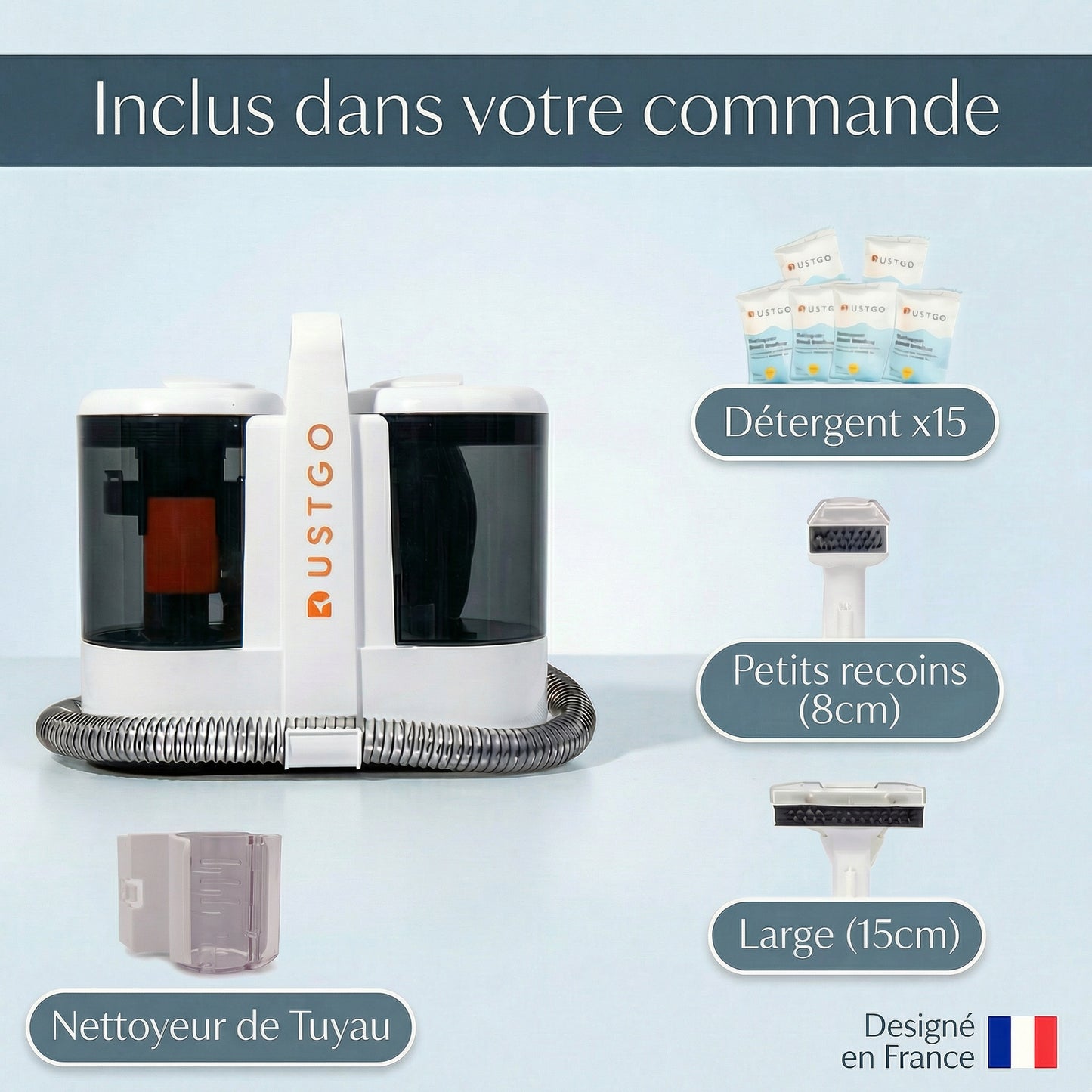 Shampouineuse Dustgo + Détergents Offerts