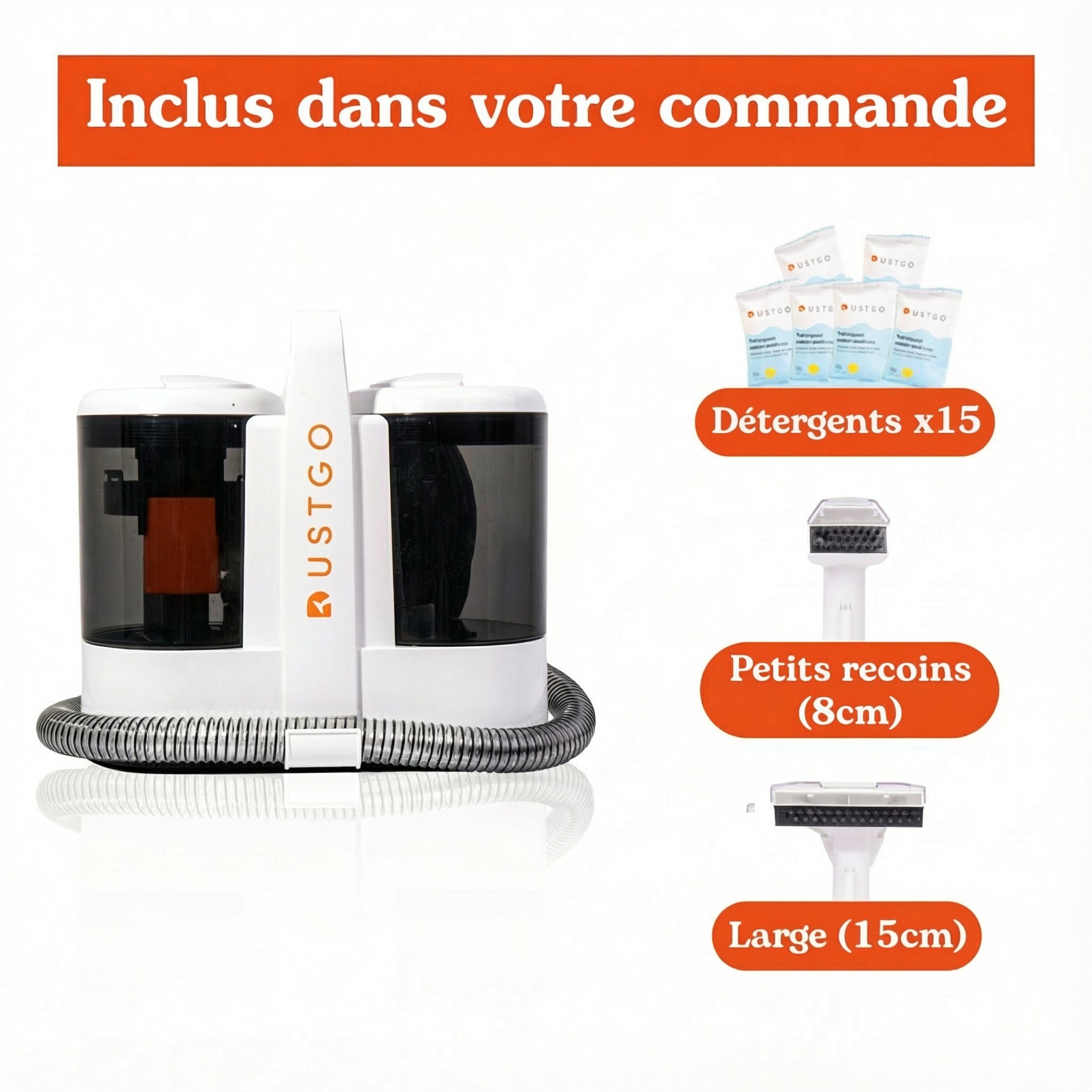 Shampouineuse Dustgo + Détergents Offerts
