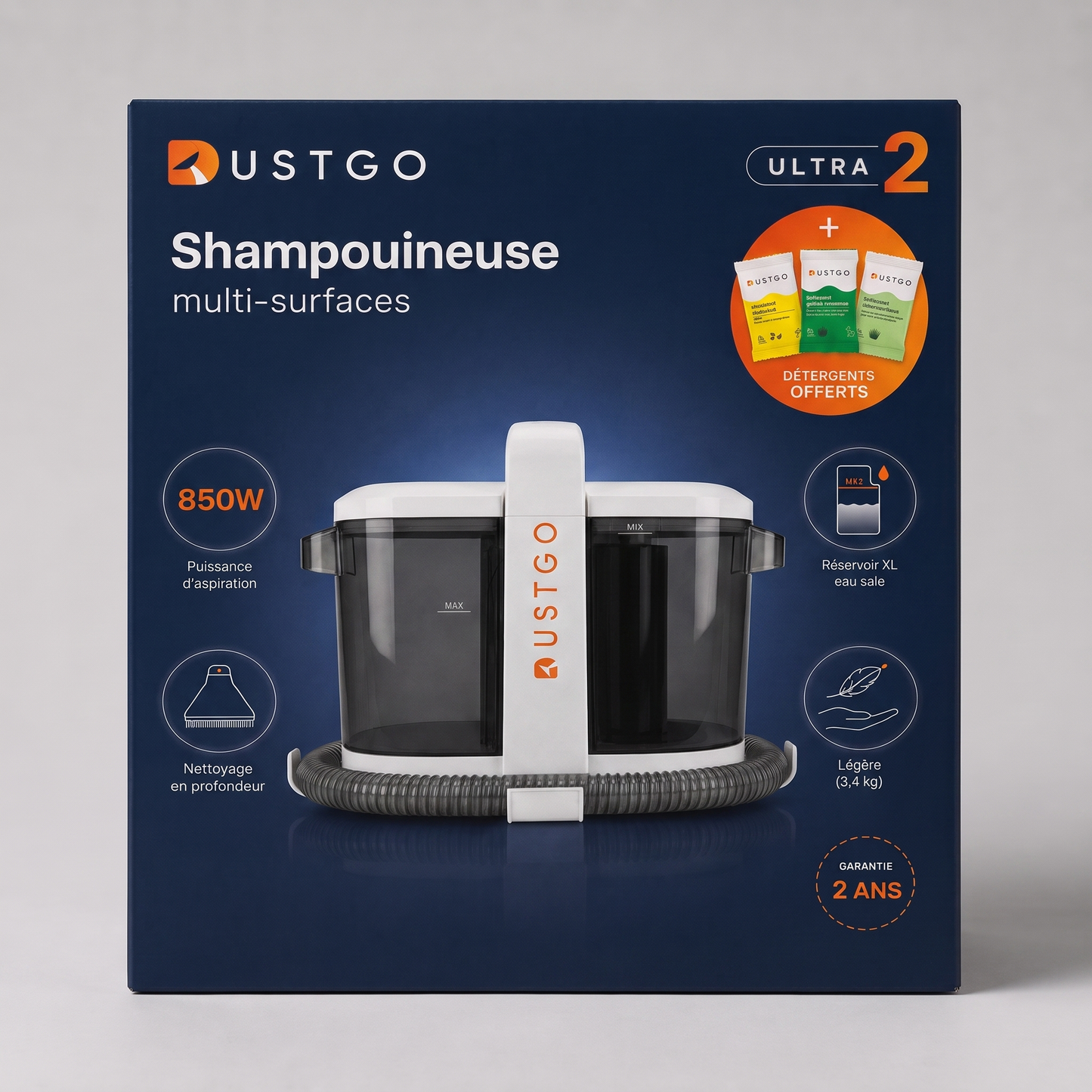 Shampouineuse Dustgo Ultra 2 + Détergents Offerts