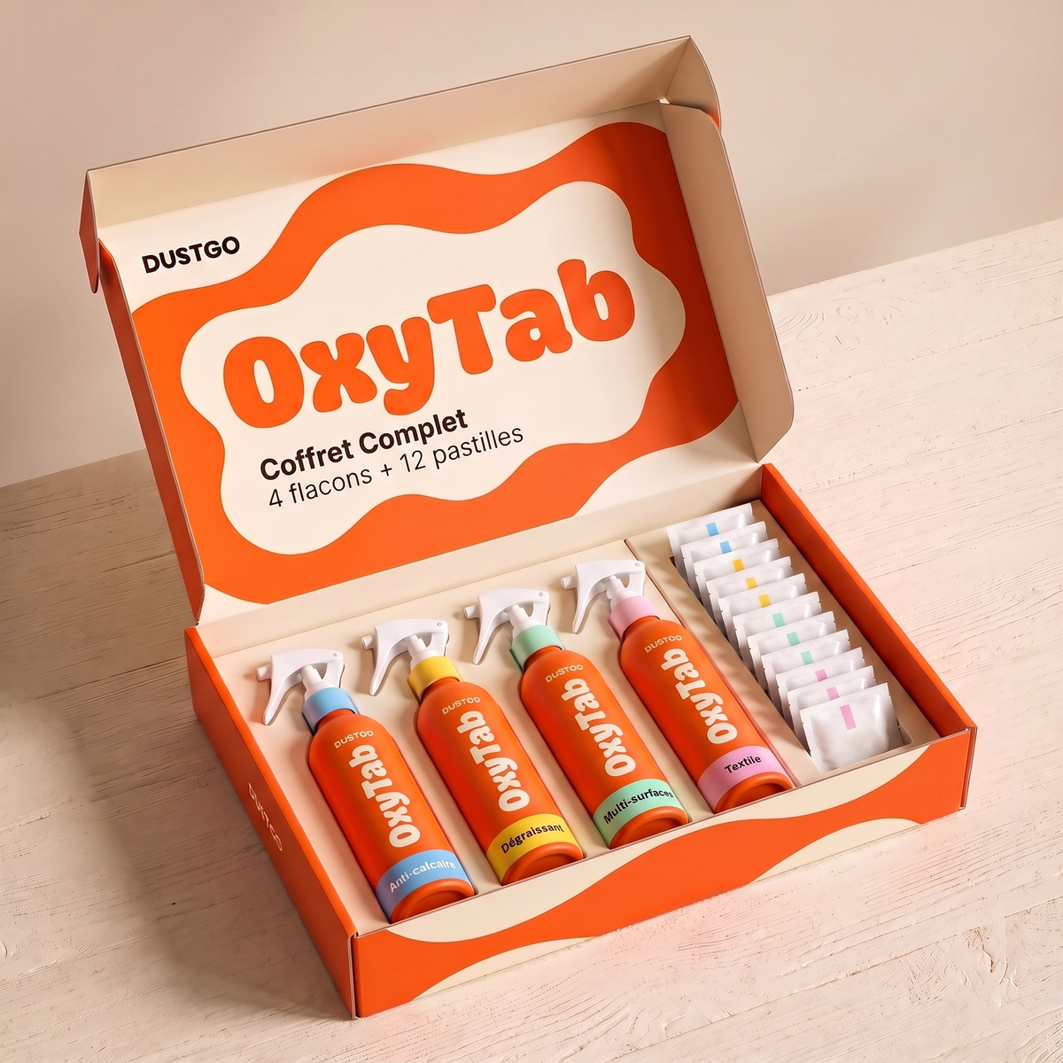 Coffret Complet OxyTab : 4 flacons et 12 pastilles